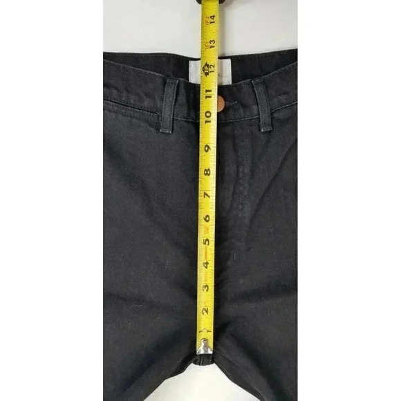 Doen Size 25X26 High Waist Black Cropped Coin Pocket Denim Cotton Jeans USA Made - Picture 3 of 12